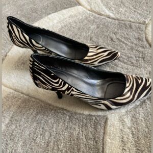 Calvin Klein Brown & Cream Zebra Heels